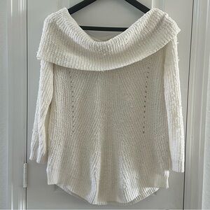 Oversized White Knit Sweater By Moth